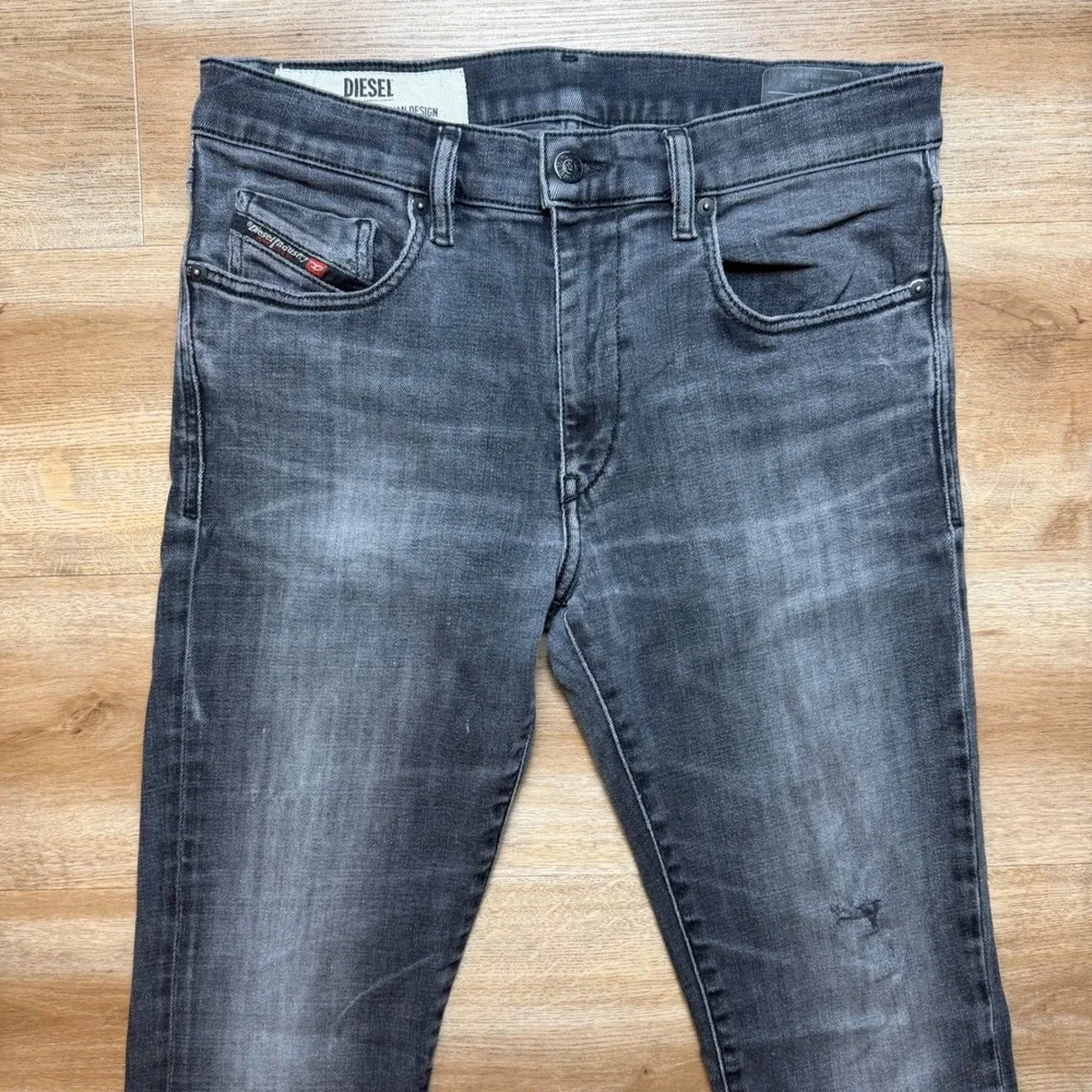 Diesel‎ D-Strukt Jeans Mens 32x32 Grey Slim Fit Distressed Faded Denim 0098B